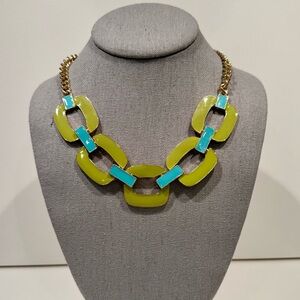 Funky Green & Blue Chain Necklace